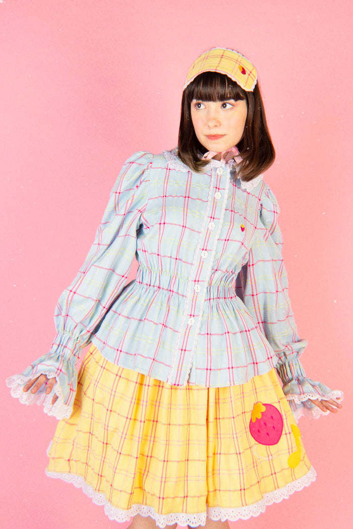 Blouse Happy Tartans Long Sleeve - Blue