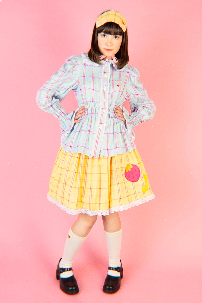 Blouse Happy Tartans Long Sleeve - Blue