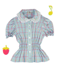 Blouse Happy Tartans Short Sleeve - Blue