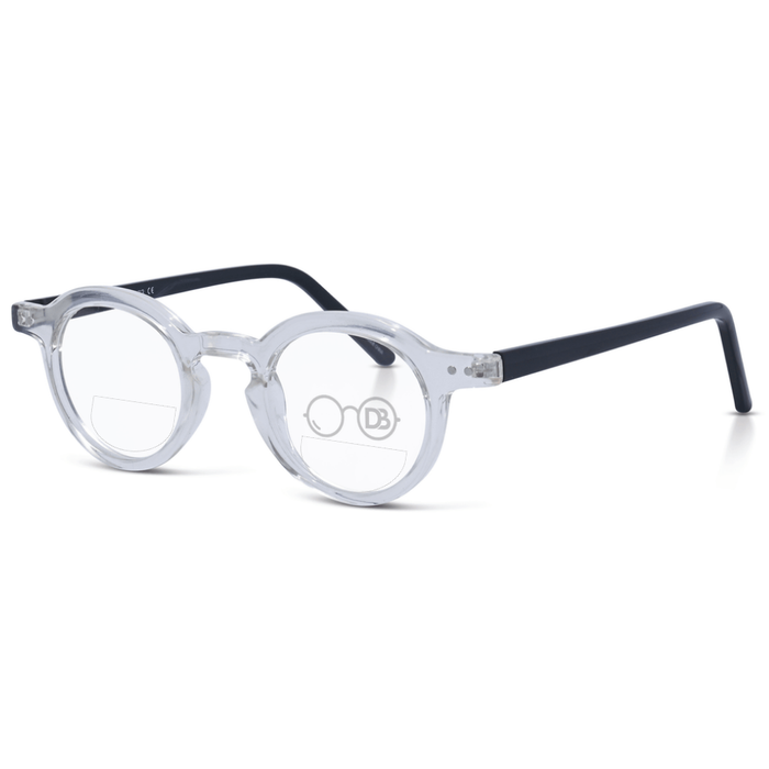 Clear Reading Glasses / See Through / Top .50 - Bottom 1.50
