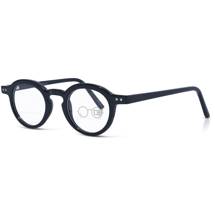 Clear Reading Glasses / Black / Top .50 - Bottom 1.50