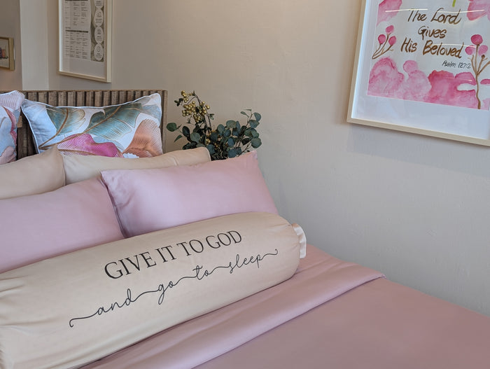Bolster Case (Printed) with Design - Beige
