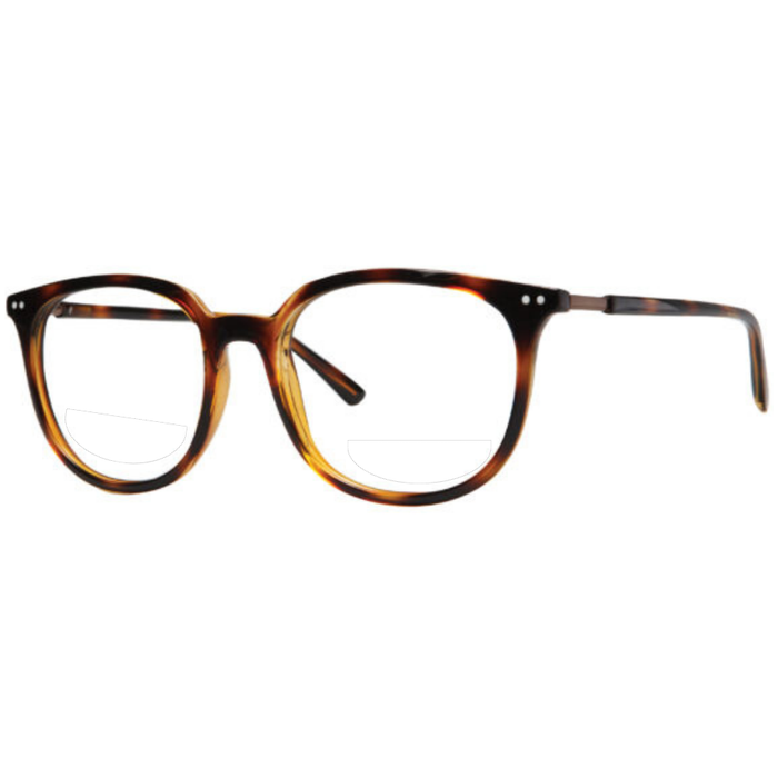 Clear Reading Glasses / Shiny Tortoise / Top .50 - Bottom 1.50