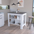 Brooklyn  Kitchen Island, Three Concealed Shelves