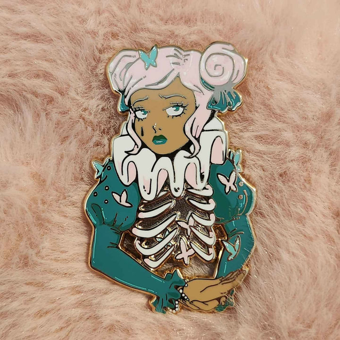 Butterfly Cage Enamel Pin