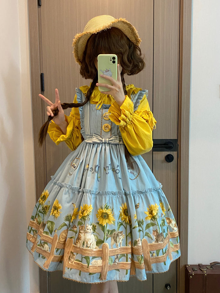Cat and Sunflower Jumperskirt