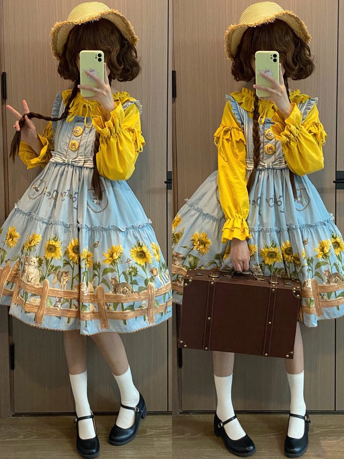 Cat and Sunflower Jumperskirt