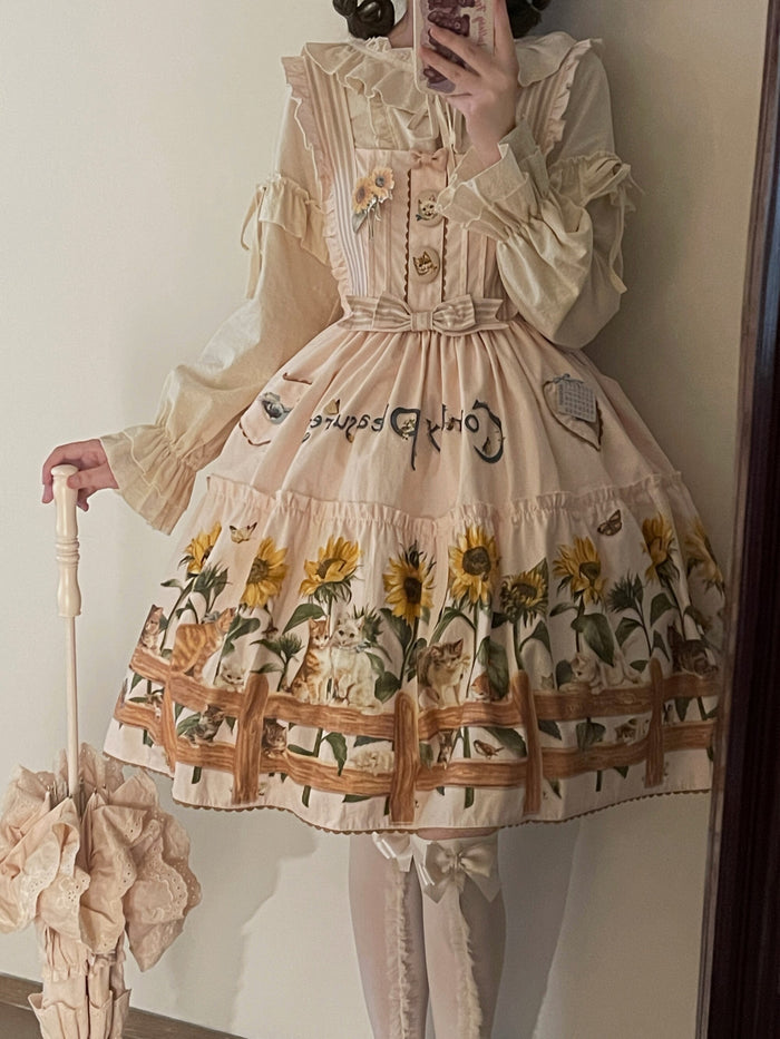 Cat and Sunflower Jumperskirt