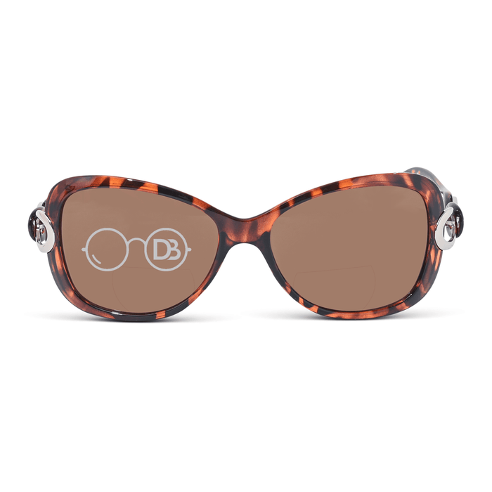 DebSpecs Chic Bifocal Sunglasses Readers oc 599bf Tortoise front view