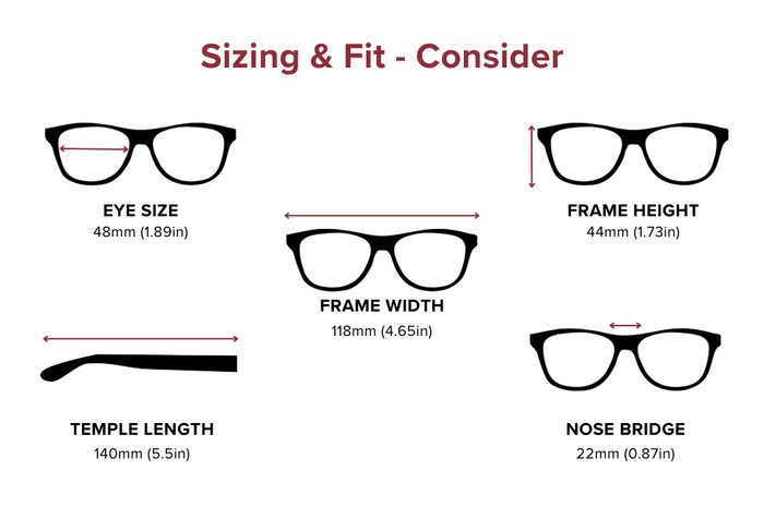 DebSpecs Large-size eyewear fit guide Consider