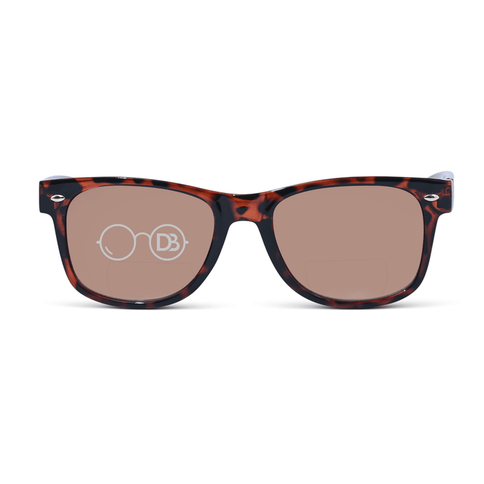 DebSpecs Classic Bifocal Sunglasses Readers pa9002 bfap Tortoise Amber lens front view