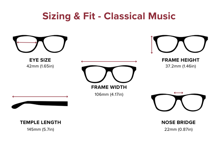 DebSpecs Large-size eyewear fit guide Classical Music