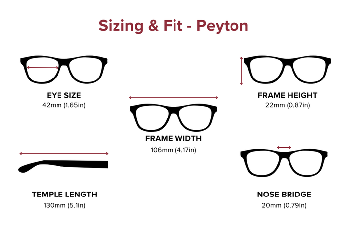DebSpecs Large-size eyewear fit guide Peyton
