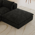 Cloud Sofa,Corduroy Fabric,Deep Seat Couches,Double-layer design,Removable Cushion,No Assembly, DIY Combination for Living room, Bedroom,Conference room ,Apartment,Black