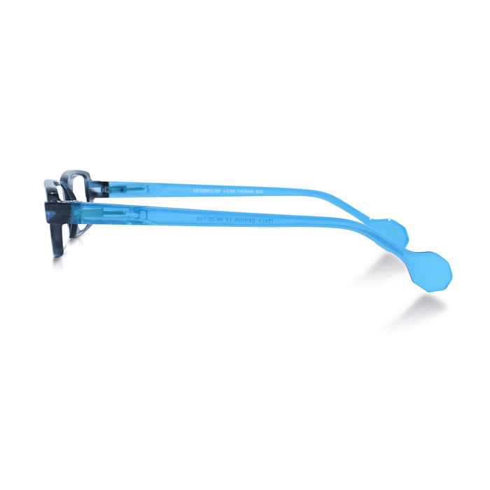 DebSpecs Half Eye Colorful Reading Glasses pa3339clsp Black Blue arms side view