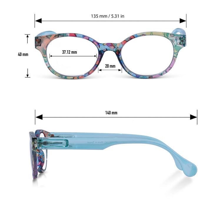 DebSpecs Colorful Round Readers R649s 1 Turquoise infographic