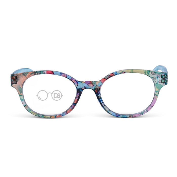DebSpecs Colorful Round Readers R649s 1 Turquoise front view