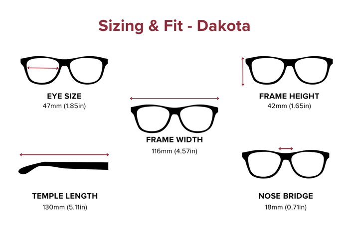 DebSpecs Large-size eyewear fit guide Dakota