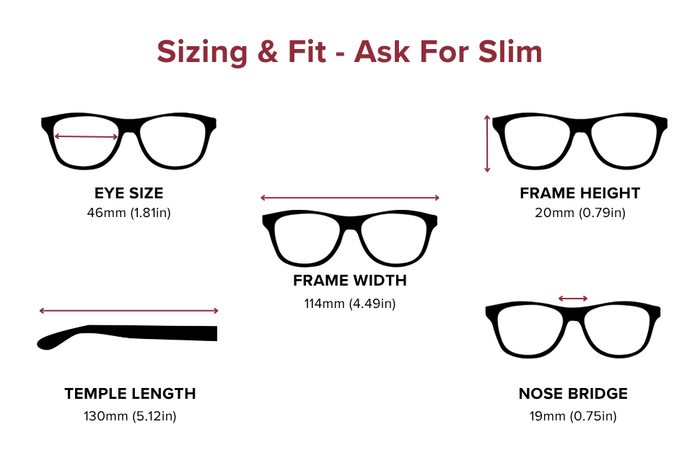 DebSpecs Large-size eyewear fit guide Ask For Slim
