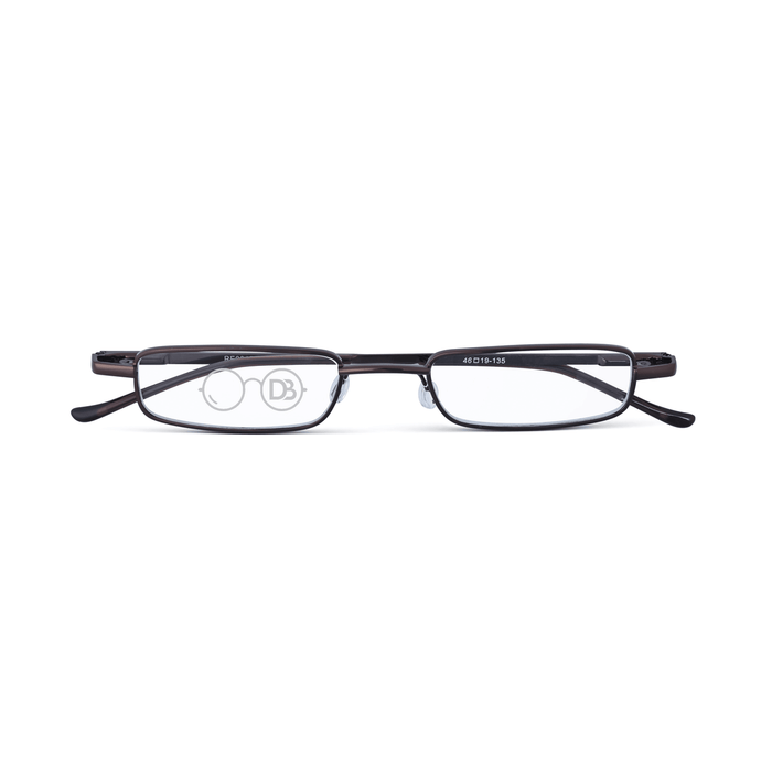 DebSpecs Compact Wire Rectangle Readers with Case pa0013 Bronze front folded view