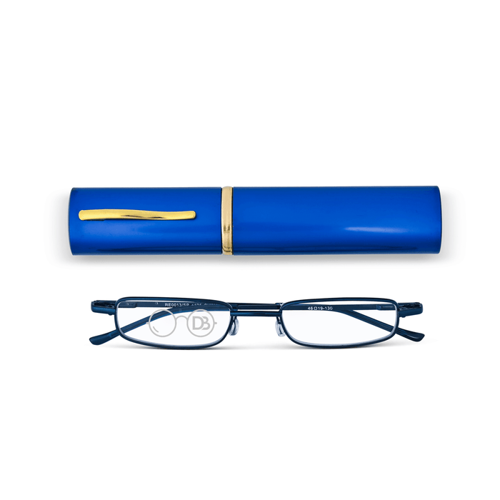 DebSpecs Compact Wire Rectangle Readers with Case pa0013 Blue Case
