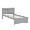 Contemporary Twin Bed with Trundle and Bookcase Storage in Grey Pine