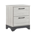 Contemporary Two-Tone White Oak and Gray Finish 2-Drawer Nightstand Bedroom Furniture 1pc