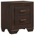 Copper Dark Cocoa 2-Drawer Rectangular Nightstand with Natural Wood Grain Finish, MDF Construction, 27H x 23.5W x 16.5D