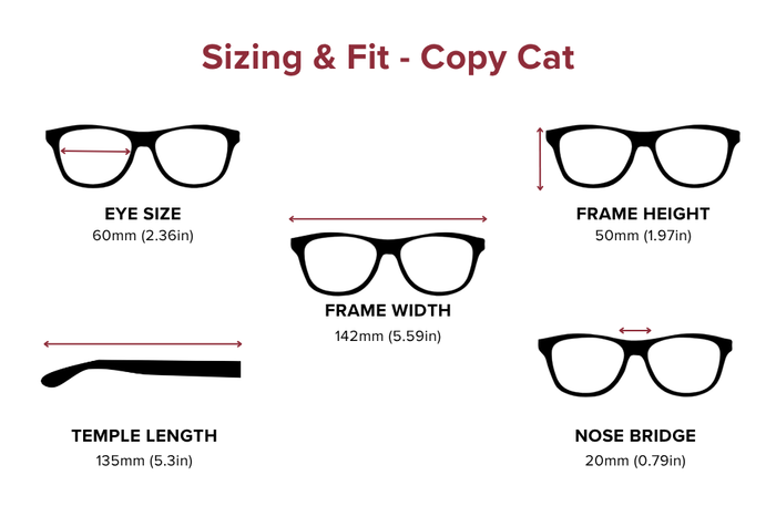 DebSpecs Large-size eyewear fit guide Copy Cat