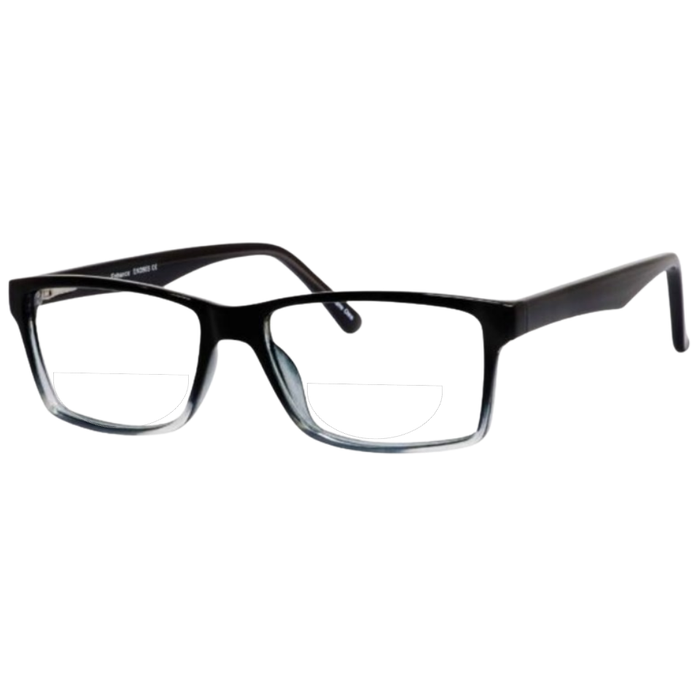 Clear Reading Glasses / Black Fade / Top .50 - Bottom 1.50
