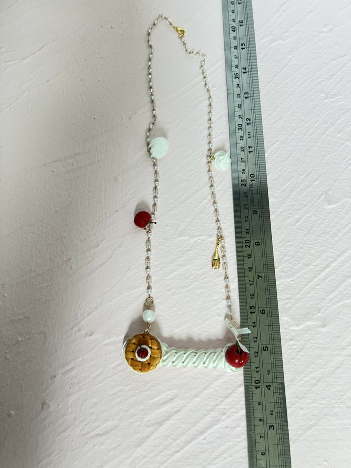 Cream Cherry Necklace