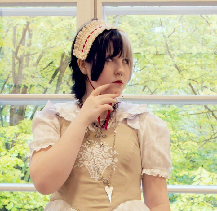 Cream Lace Headdress