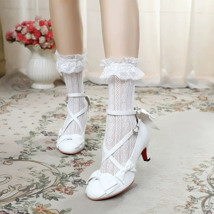 Cross Strap Bow Knot Heels