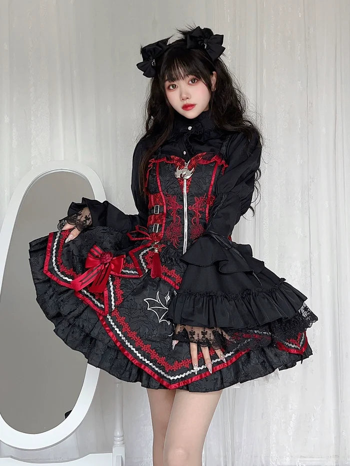 Dark Fragrance Bat Sleeve Blouse