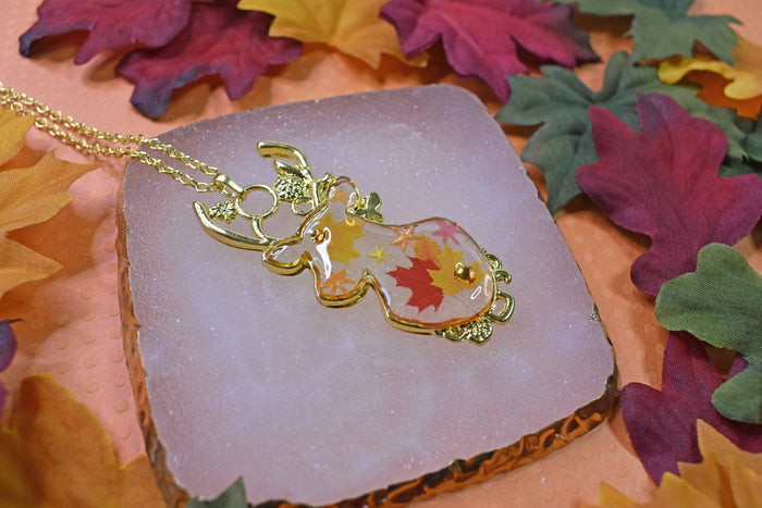 Deer Autumn Leaf Pendant - Lolita Collective