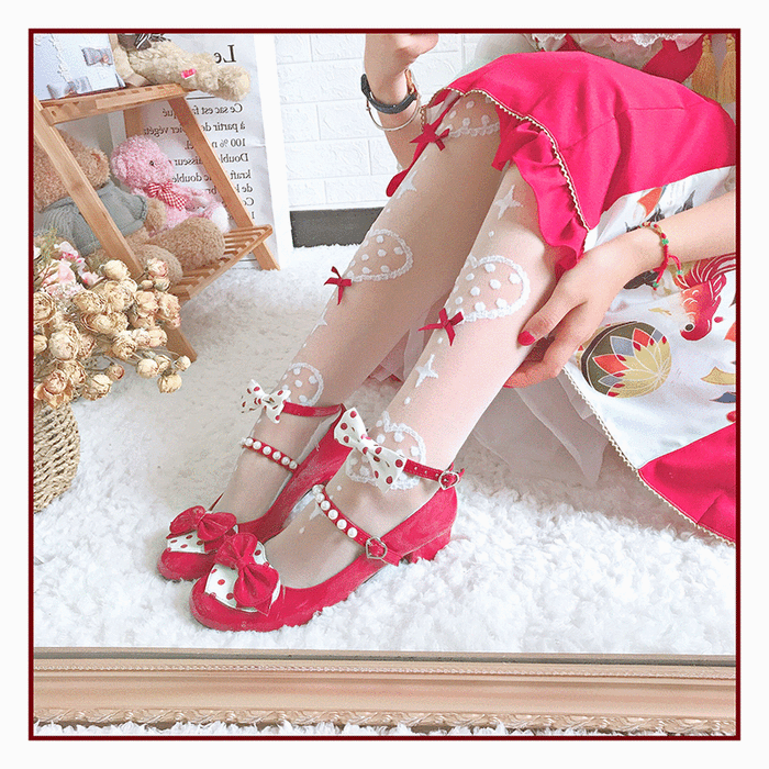 Delicate Heart Over the Knee Socks - Lolita Collective