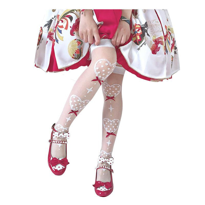 Delicate Heart Over the Knee Socks - Lolita Collective