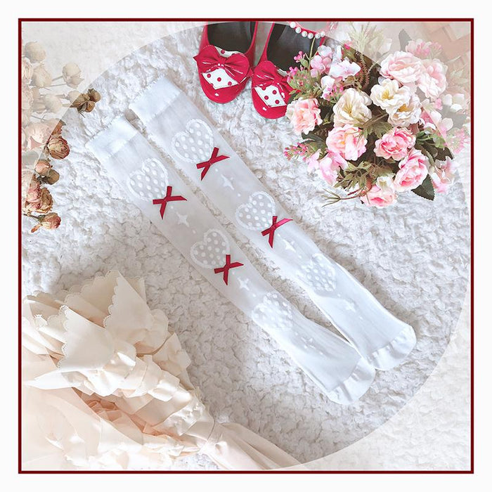 One Size / Red Bow on White
