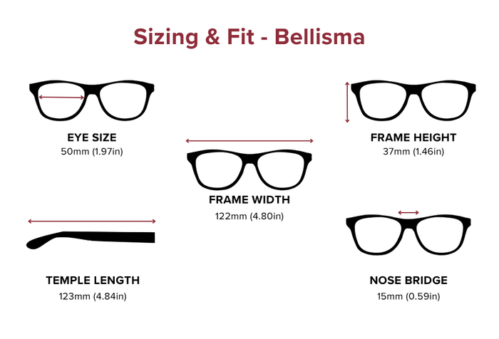 DebSpecs Large-size eyewear fit guide Bellisma
