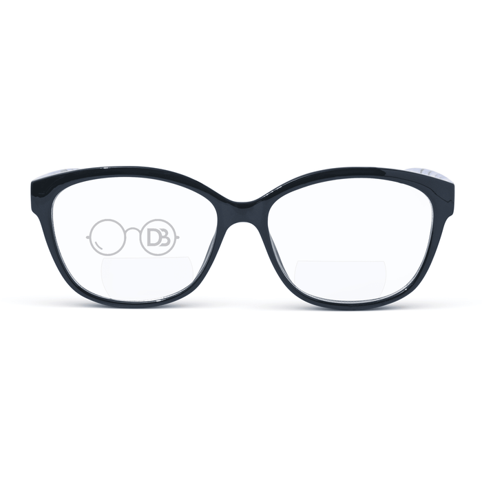 DebSpecs Designer Colorful Bifocal Readers oc536bf Black front view