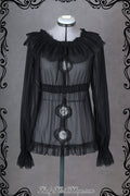Diamond Mesh Ruffle Blouse