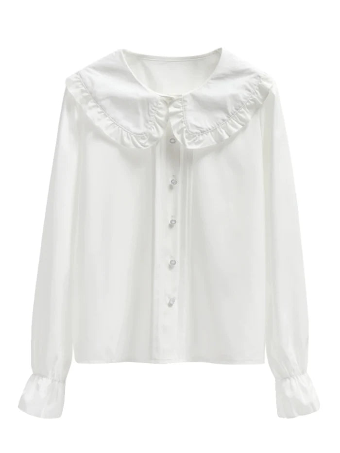 Doll Collar Long Sleeve Blouse