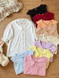 Doll Collar Short Sleeve Blouse