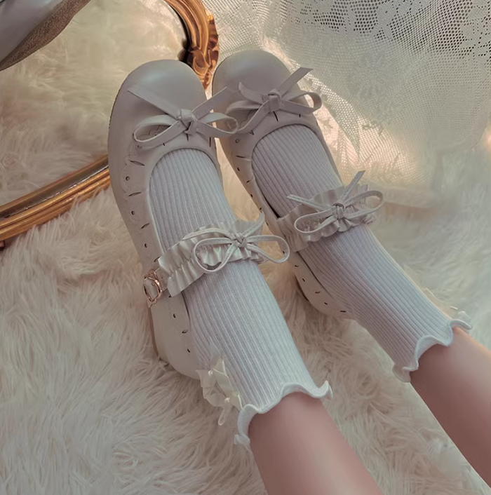 Double Bow Cotton Socks