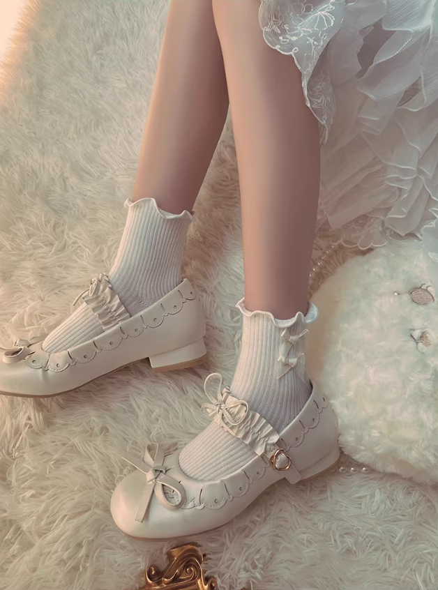 Double Bow Cotton Socks