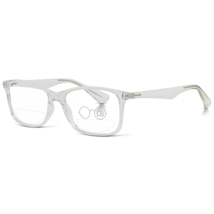 Clear Reading Glasses / Shiny Crystal / Top .50 - Bottom 1.50