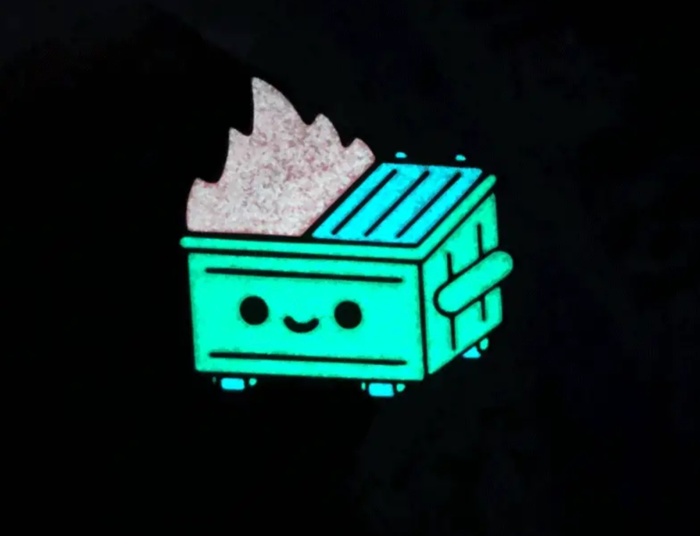 Dumpster Fire GID Pin