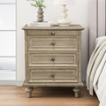 Farmhouse Nightstands with 4 Drawer,Wood Storage End Table with Hidden Pull-Out Shelf, Large Side Table with 4 Solid Wood Feet and Metal Handle,Easy Assembly,Natural