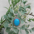 Floral Turquoise Pendant Necklace