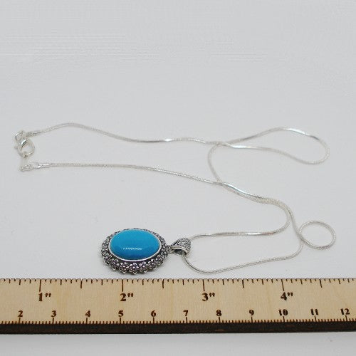 Floral Turquoise Pendant Necklace